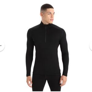 ICEBREAKER  black MERINO wool BODY FIT 260 quarter ZIP sweater top M
